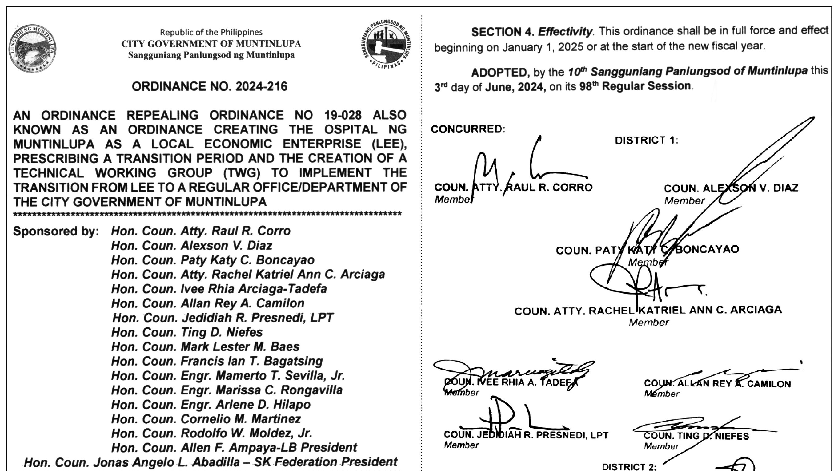 Muntinlupa Ordinance No. 2024-216